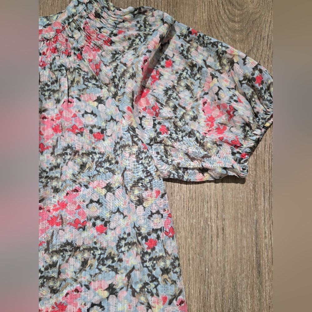 Loft Smocked‎ Short Sleeve Blouse Top sz PM Nwt - Picture 5 of 6